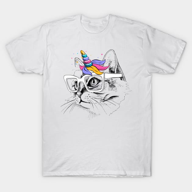 Caticorn Is My Valentine, Unicorn Valentine T-Shirt by Charaf Eddine